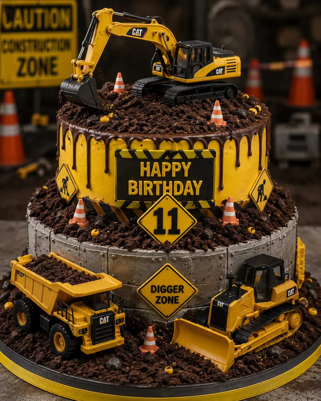 Construction Zone Cake - Birthday Cake Ideas For 11-Year-Old Boys