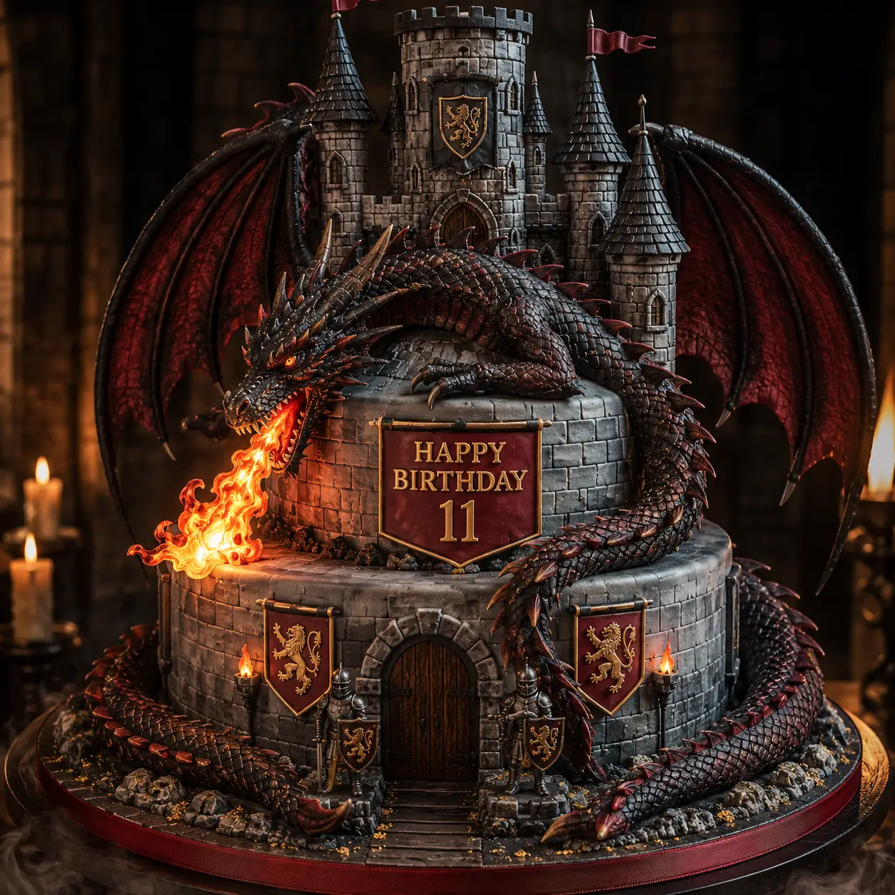 Dragon Castle Cake - Birthday Cake Ideas For 11-Year-Old Boys