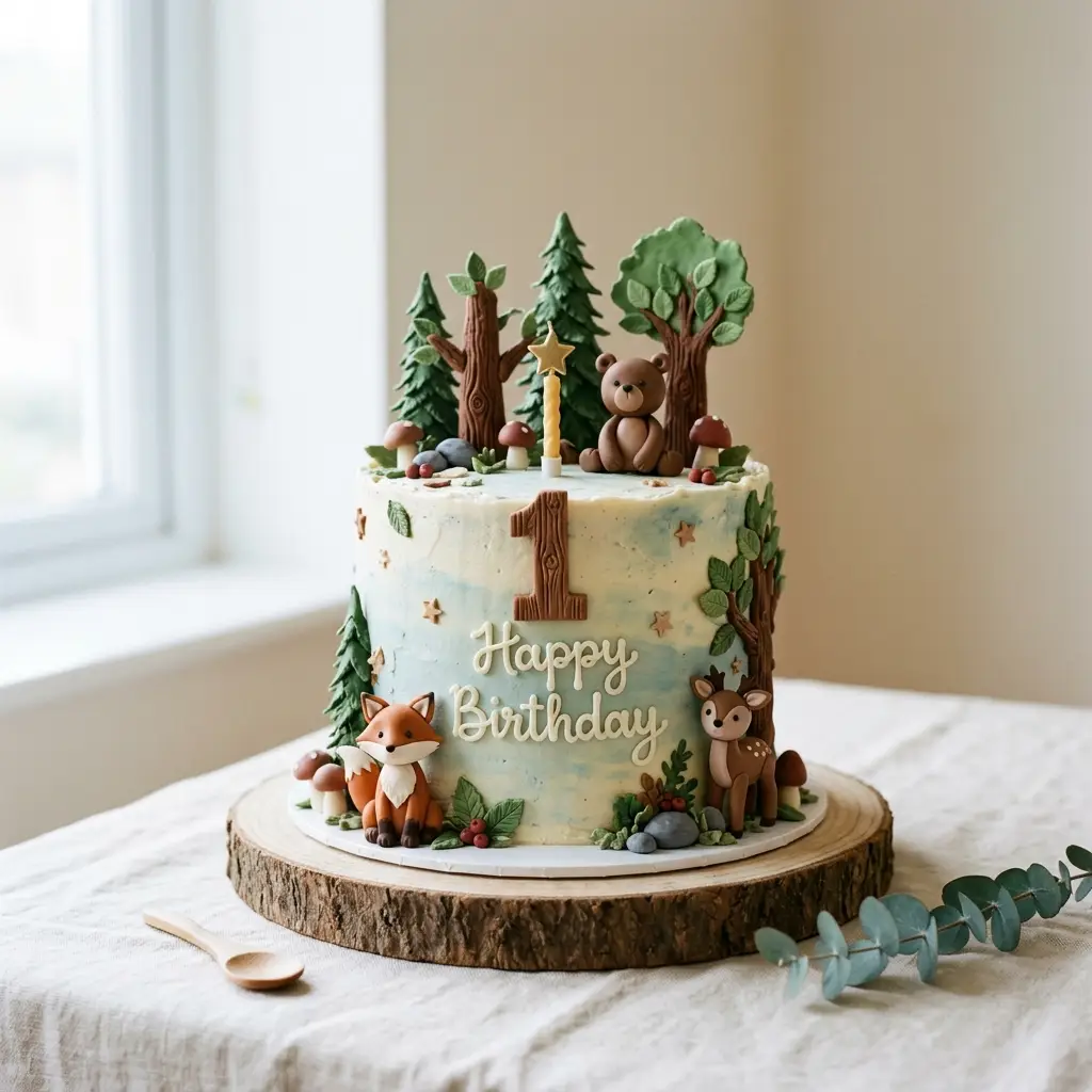 Enchanted Forest Cake - Birthday Cake Ideas For 1 Year Old Boys