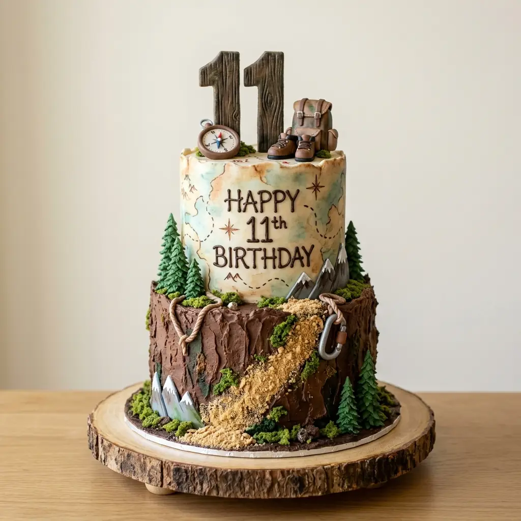 Explorer Map Cake - Birthday Cake Ideas For 11-Year-Old Boys