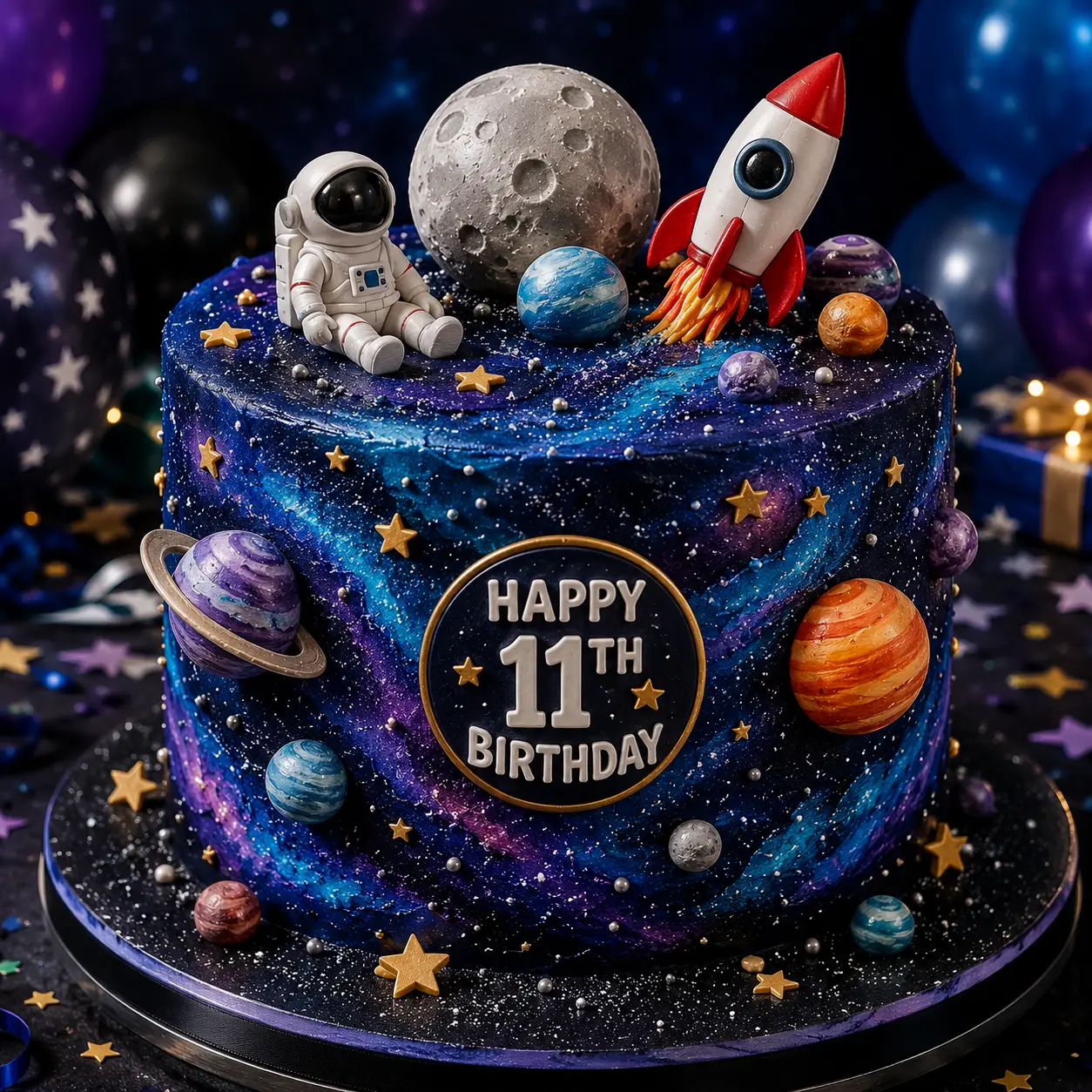 Galaxy Space Cake - Birthday Cake Ideas For 11-Year-Old Boys