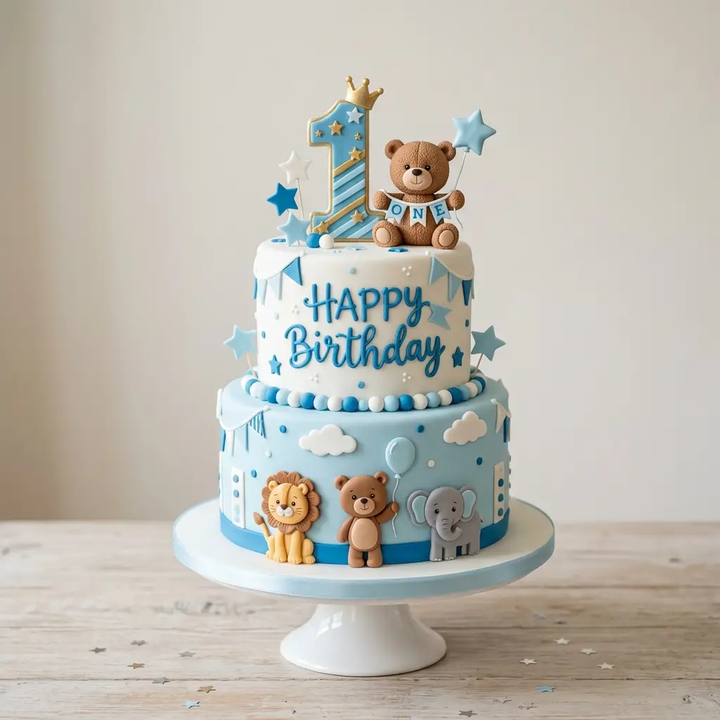 Little Prince Teddy Cake - Birthday Cake Ideas For 1 Year Old Boys