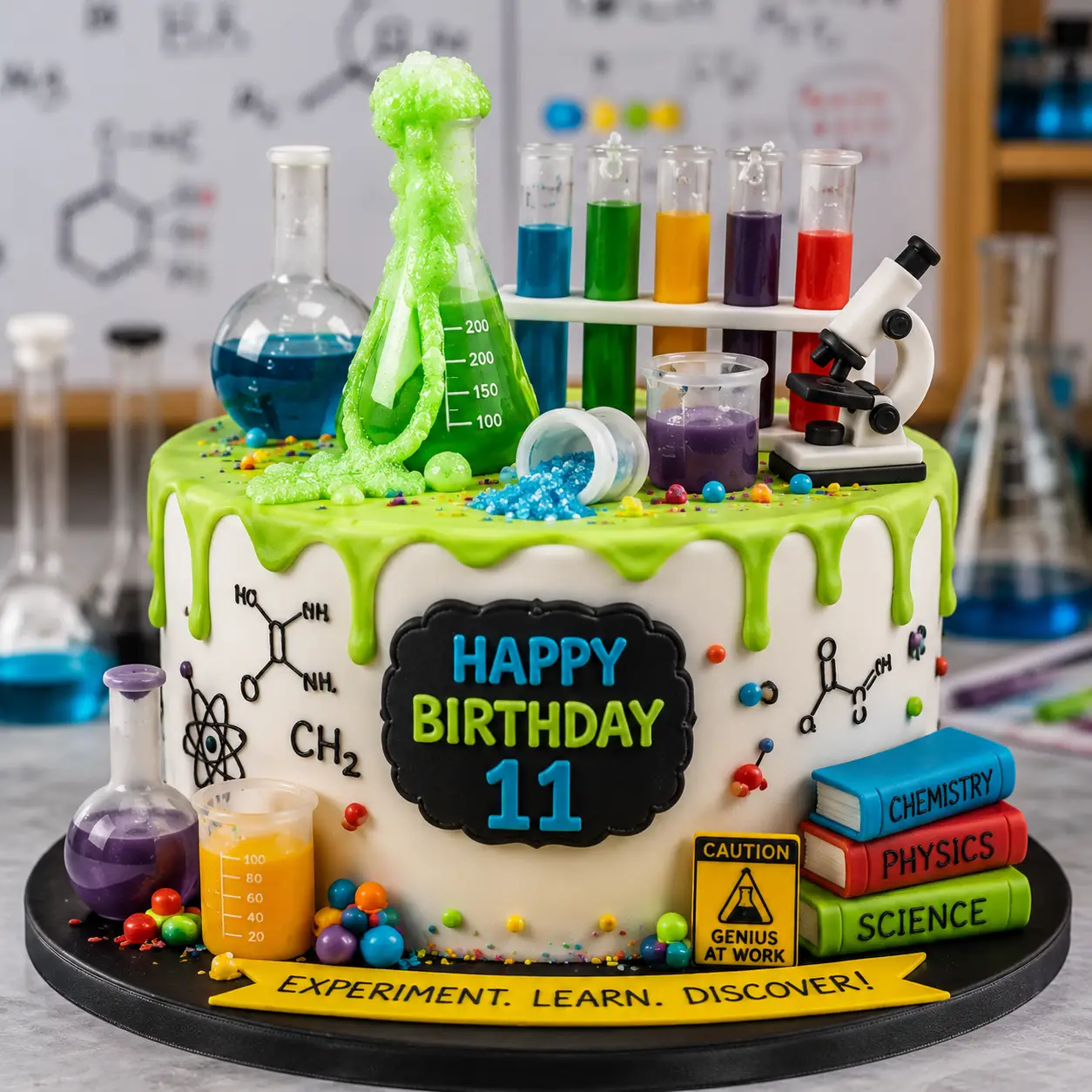 Mad Scientist Lab Cake - Birthday Cake Ideas For 11-Year-Old Boys