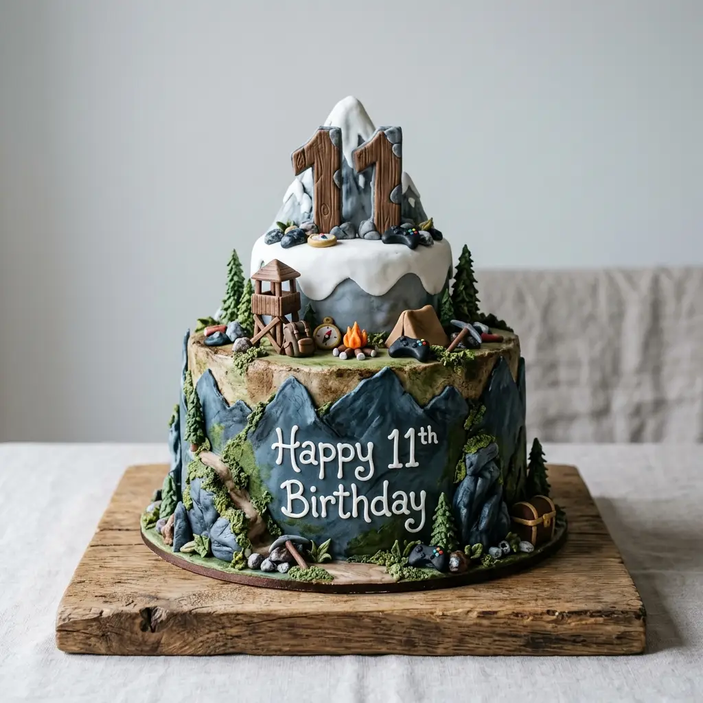 Mountain Expedition Cake - Birthday Cake Ideas For 11-Year-Old Boys