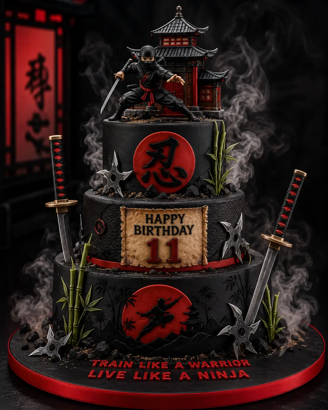 Ninja Warrior Cake - Birthday Cake Ideas For 11-Year-Old Boys