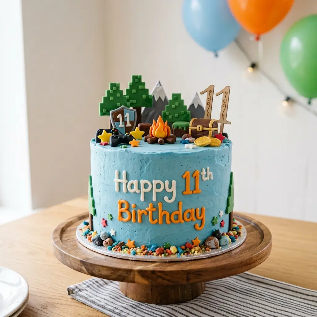 Pixel Adventure Cake - Birthday Cake Ideas For 11-Year-Old Boys