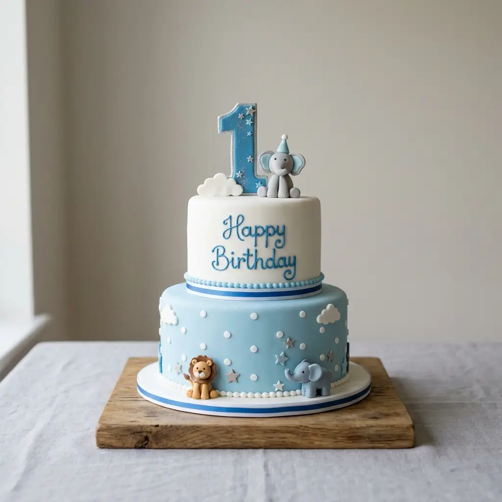 Polka Dot Safari Cake - Birthday Cake Ideas For 1 Year Old Boys