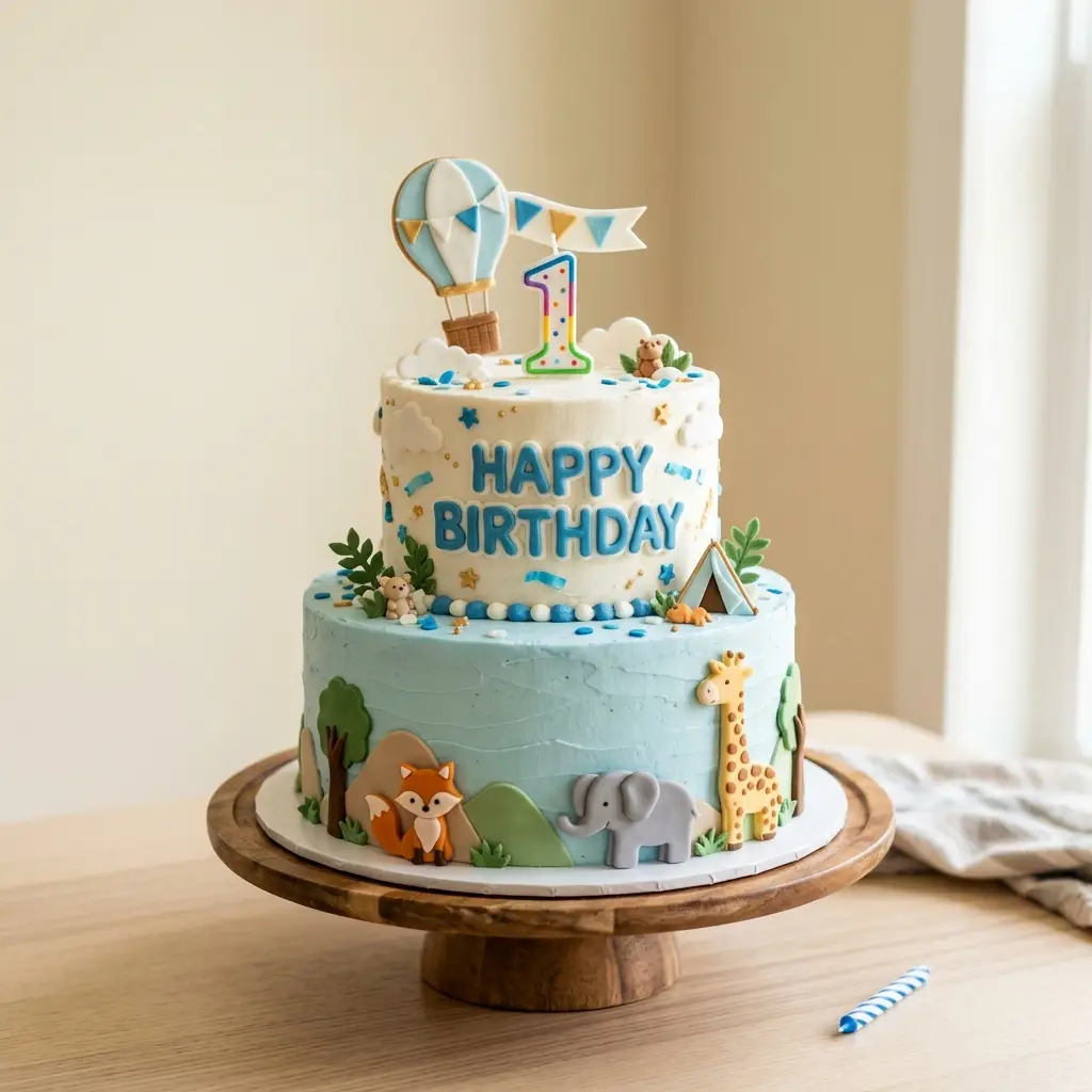 Safari Explorer Cake - Birthday Cake Ideas For 1 Year Old Boys