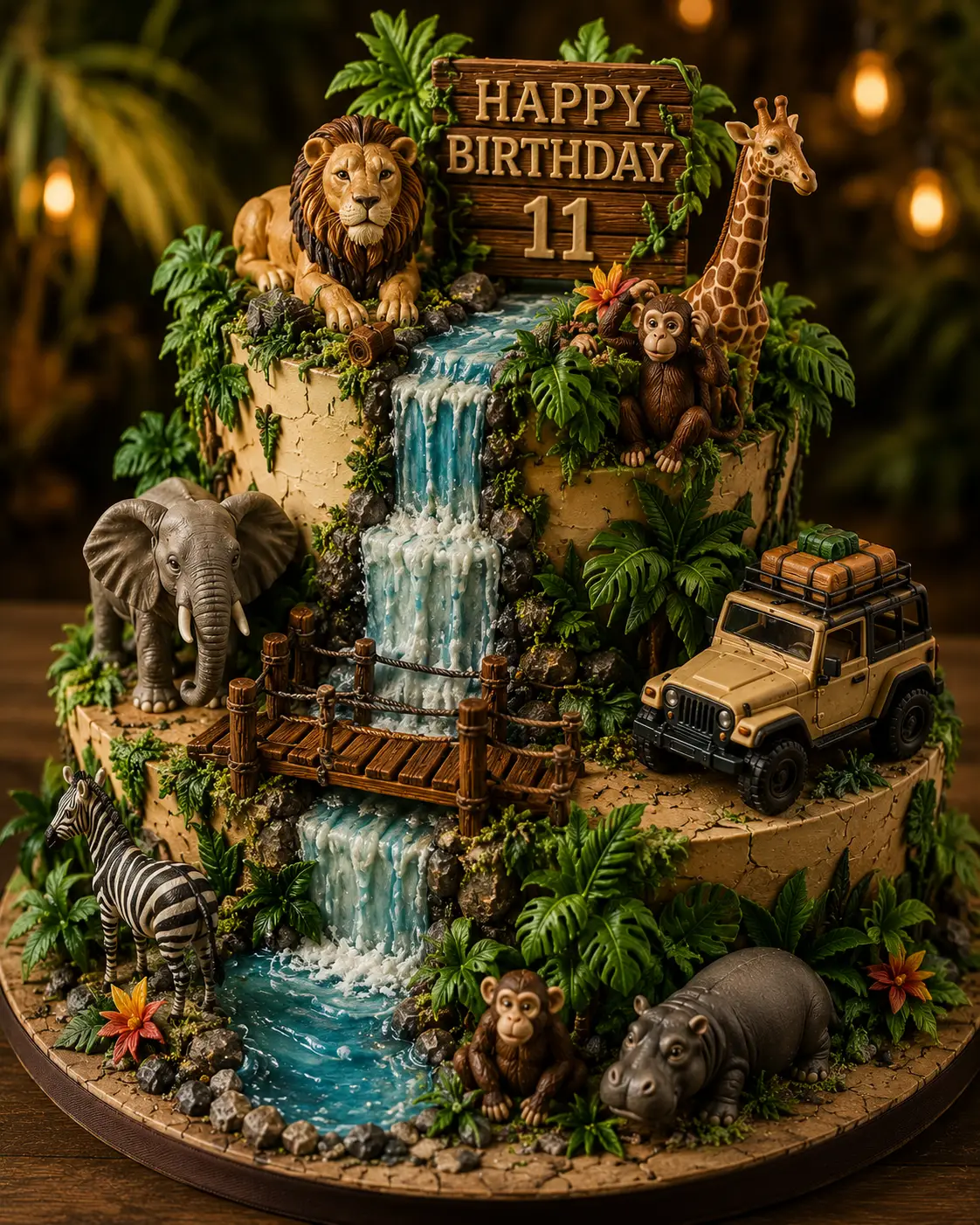 Safari Jungle Cake - Birthday Cake Ideas For 11-Year-Old Boys