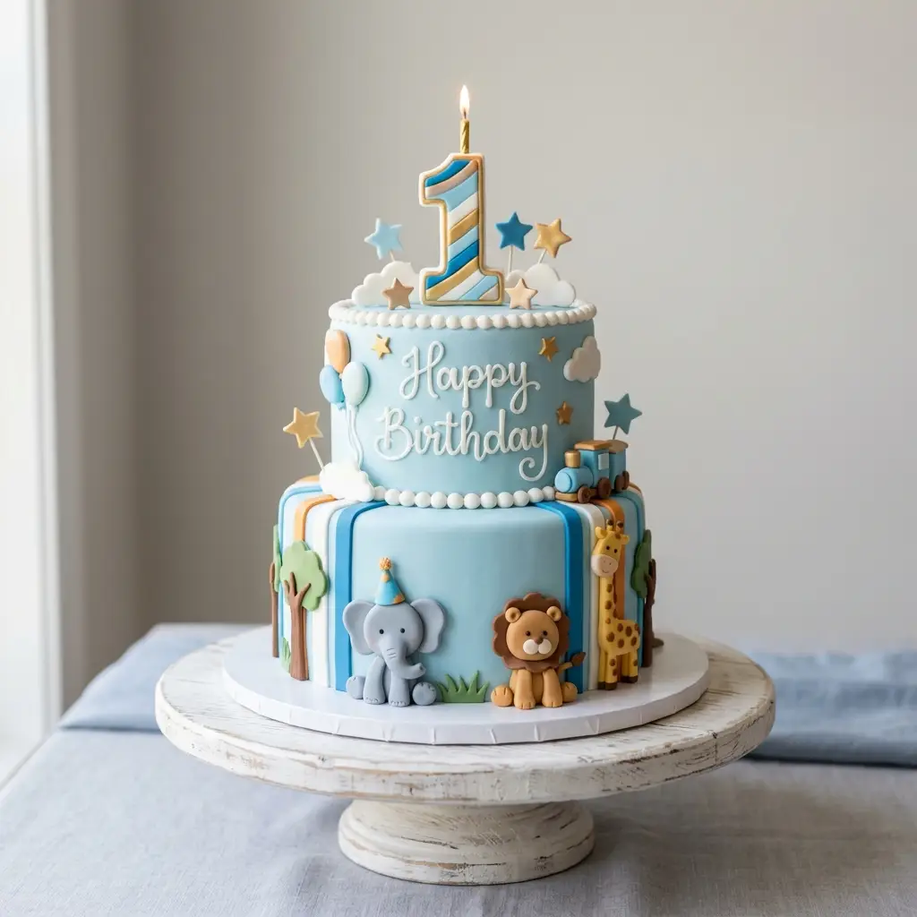 Safari Stripes Cake - Birthday Cake Ideas For 1 Year Old Boys