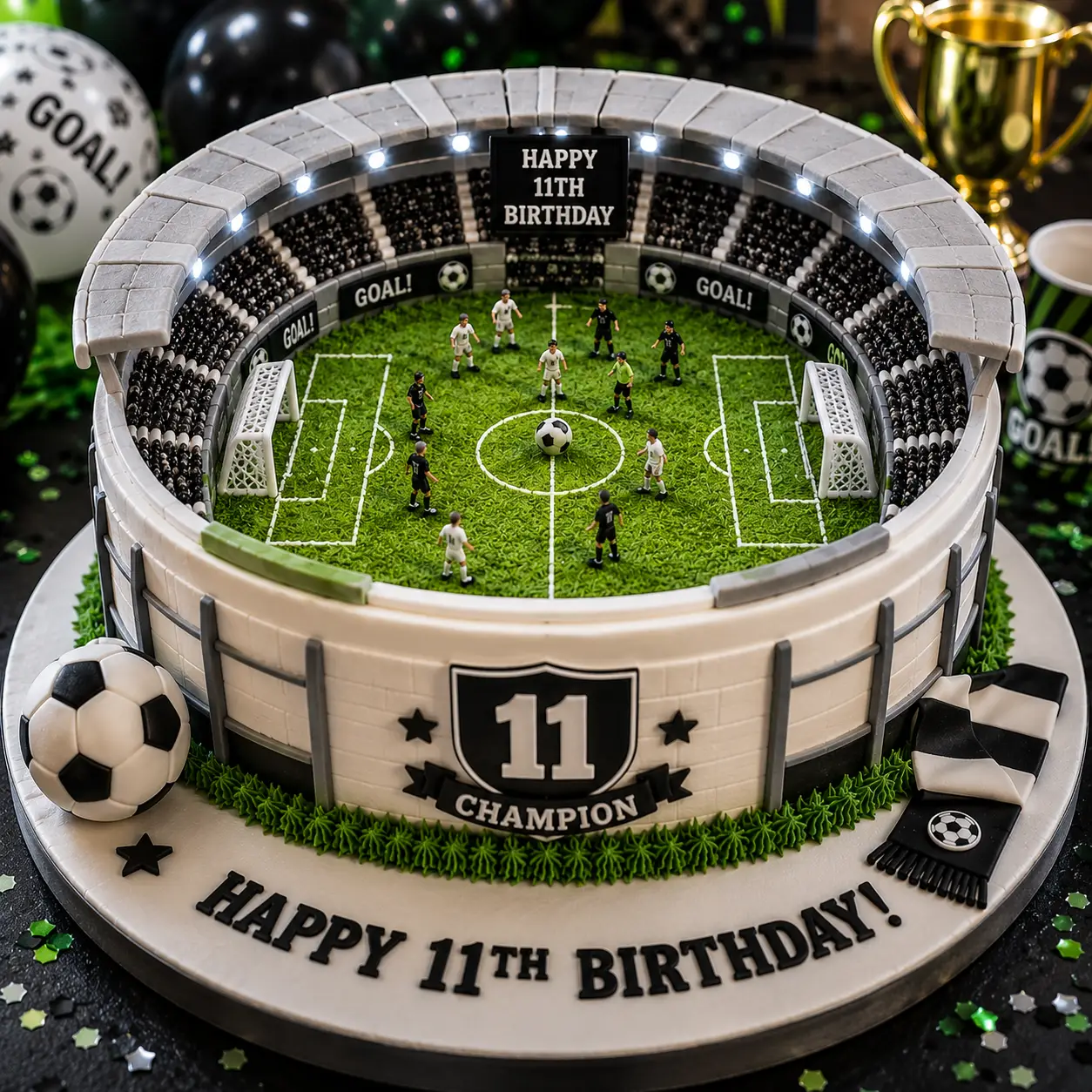 Soccer Stadium Cake - Birthday Cake Ideas For 11-Year-Old Boys