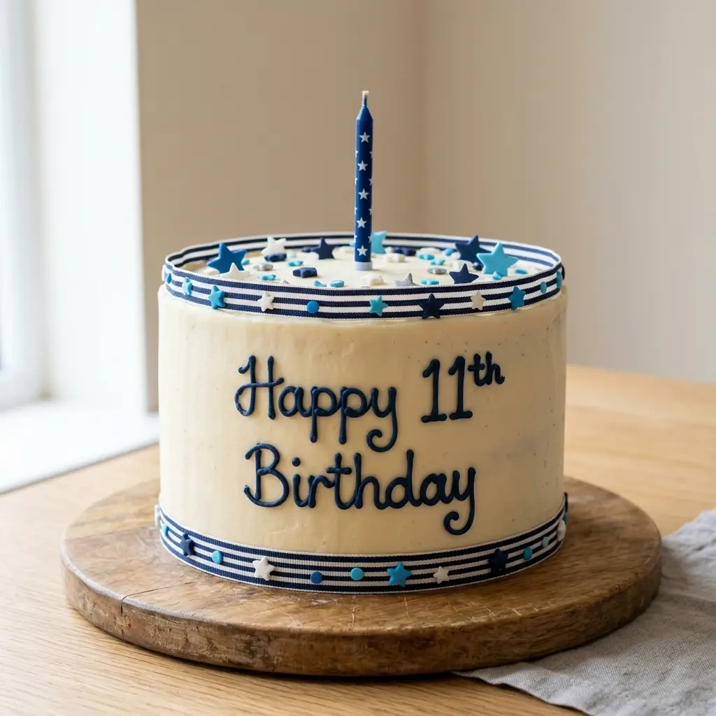 Striped Ribbon Cake - Birthday Cake Ideas For 11-Year-Old Boys