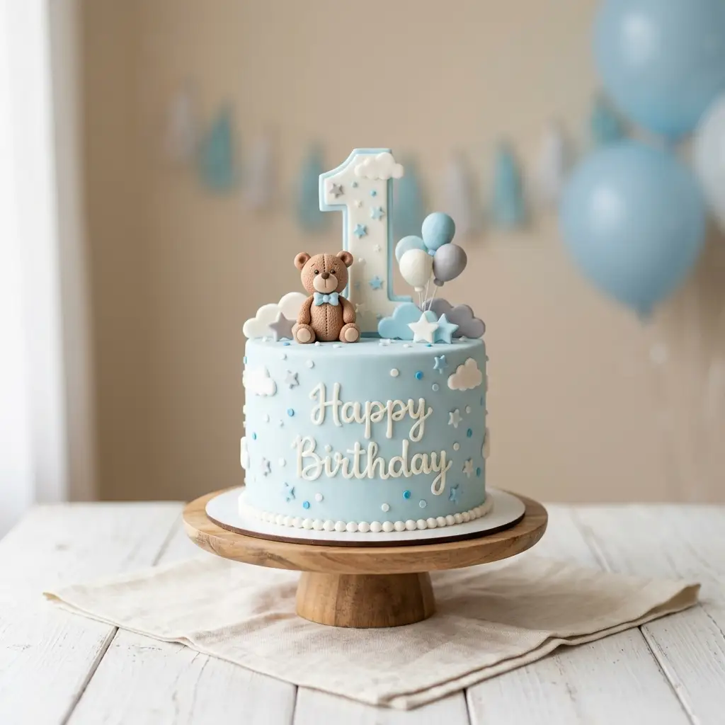 Sweet Dreams Teddy Cake - Birthday Cake Ideas For 1 Year Old Boys