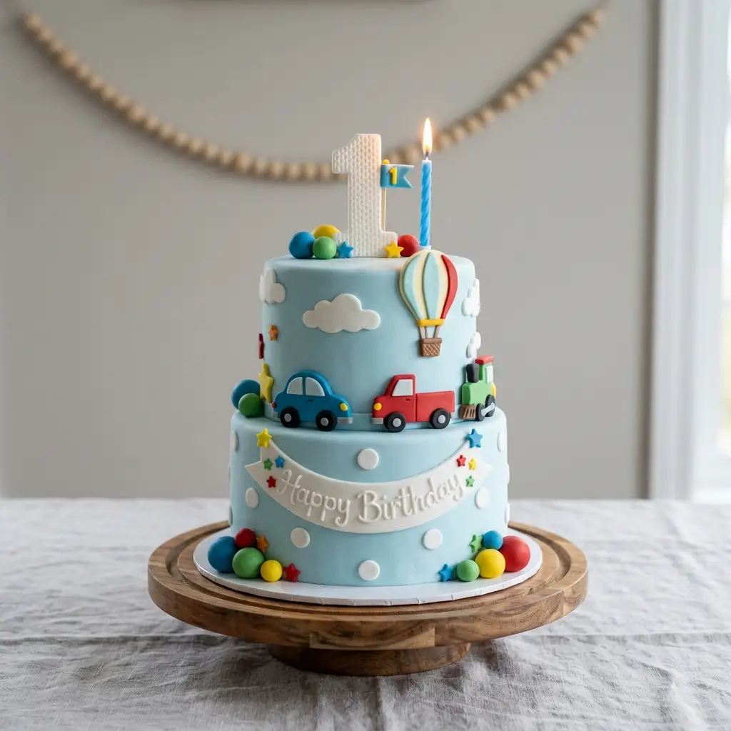 Transport Fun Cake - Birthday Cake Ideas For 1 Year Old Boys