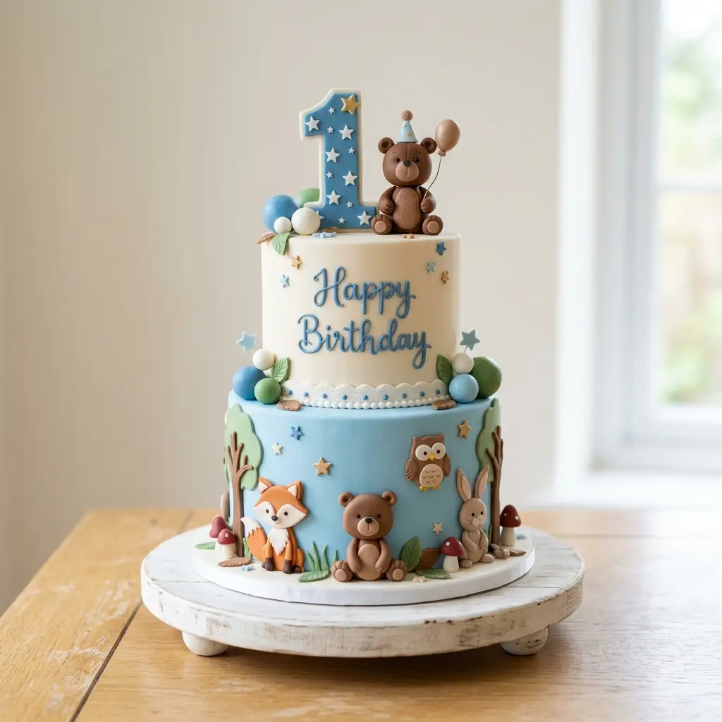 Woodland Wonder Cake - Birthday Cake Ideas For 1 Year Old Boys