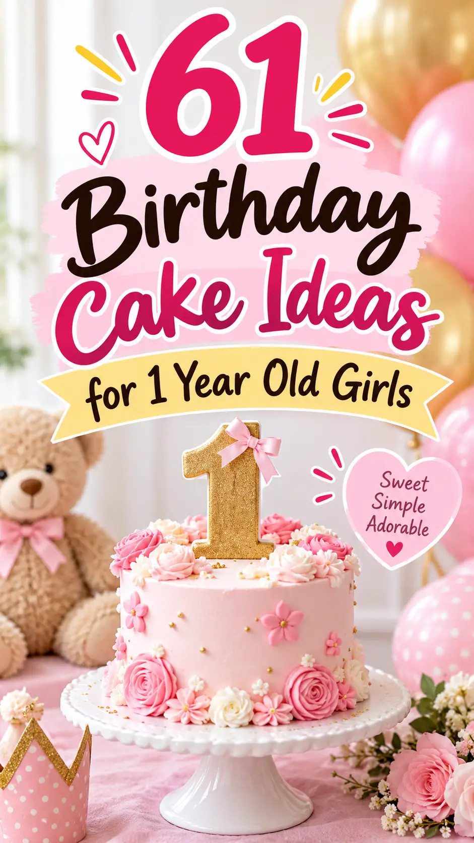 61 Birthday Cake Ideas for 1 Year Old Girls