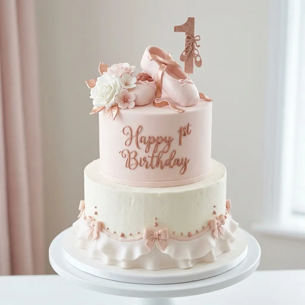 Ballerina and Ballet Shoes Cake - Birthday Cake Ideas For 1 Year Old Girls