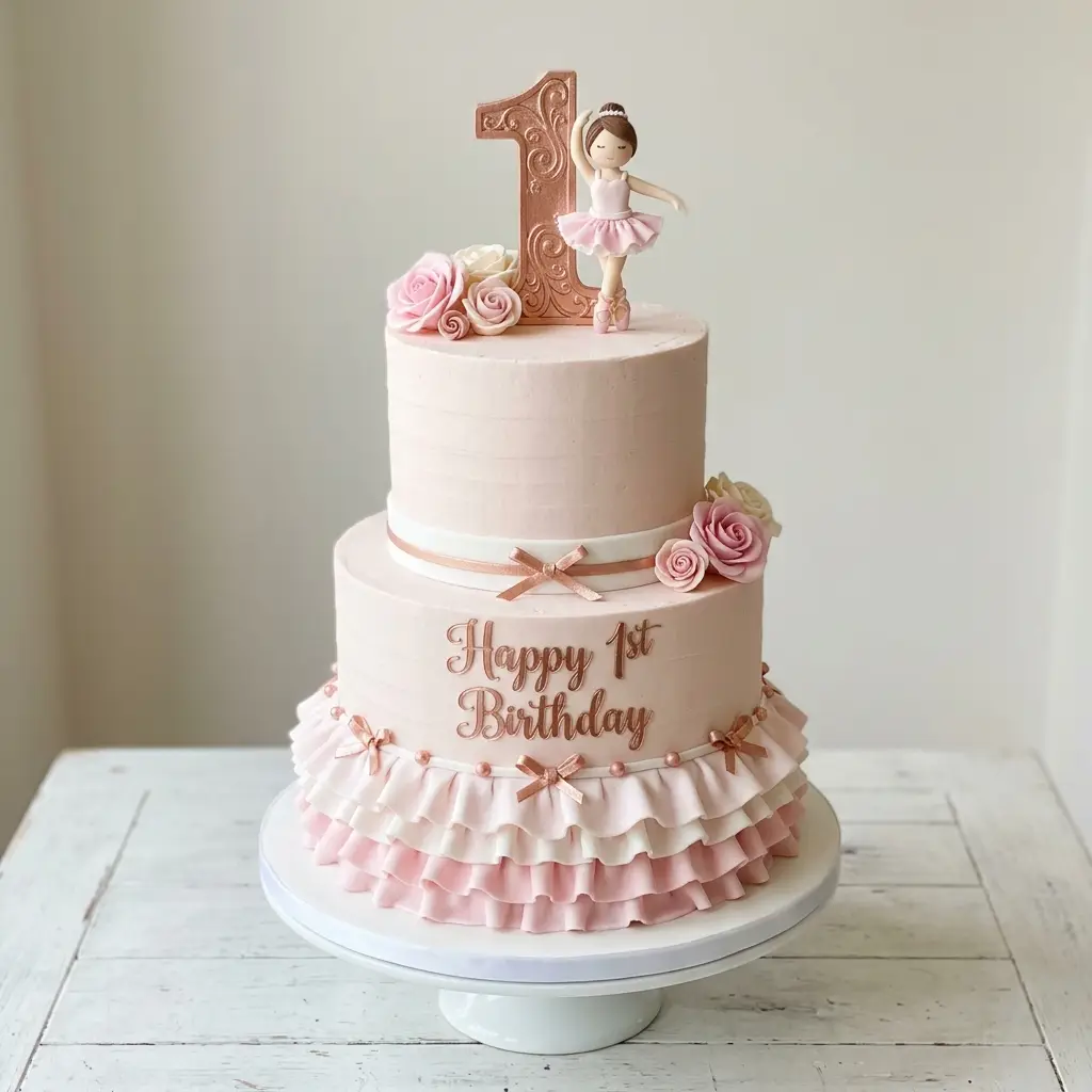 Ballerina Tutu Ruffle Cake - Birthday Cake Ideas For 1 Year Old Girls