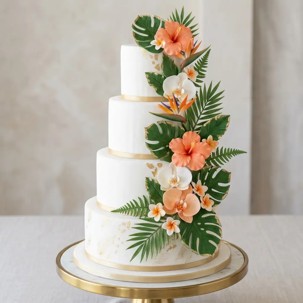 Bird of Paradise Tropical Tower - Wedding Cake Ideas