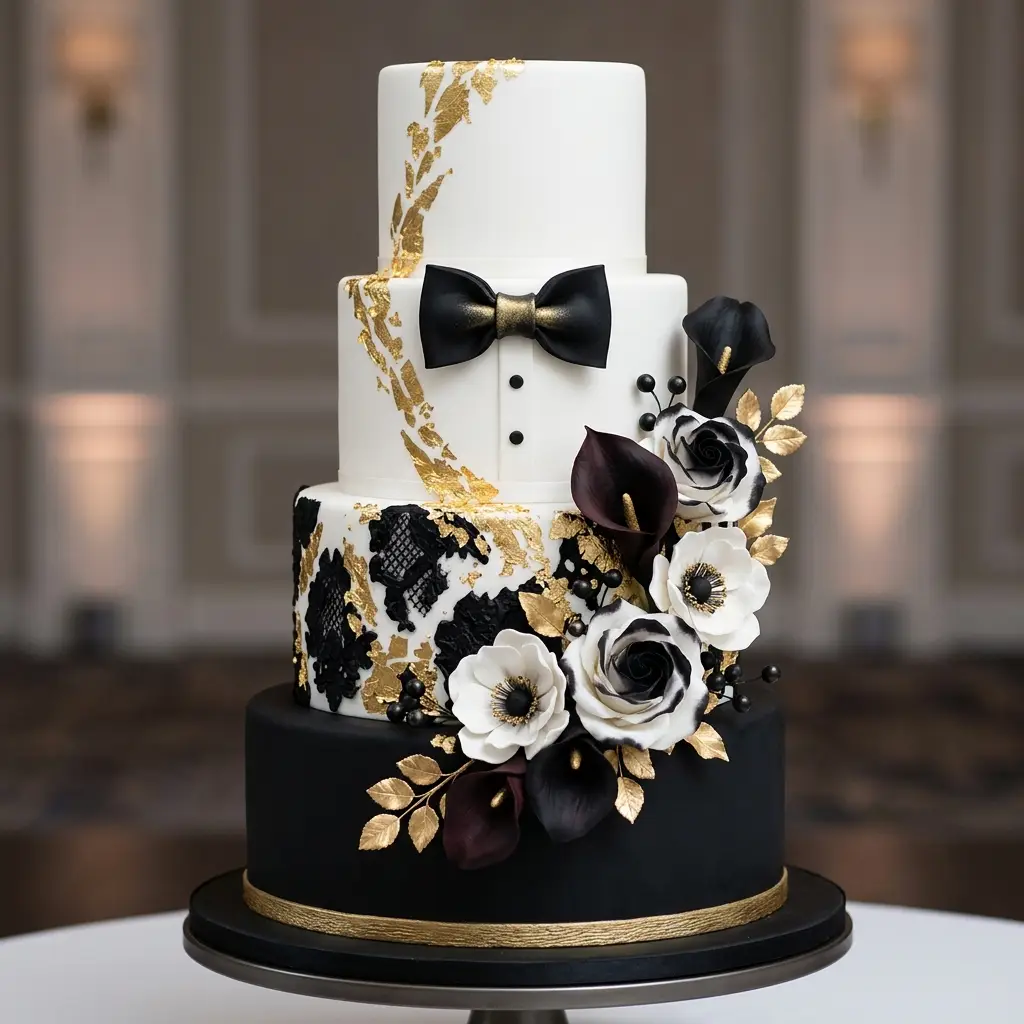 Black Tie Tuxedo Cake - Wedding Cake Ideas