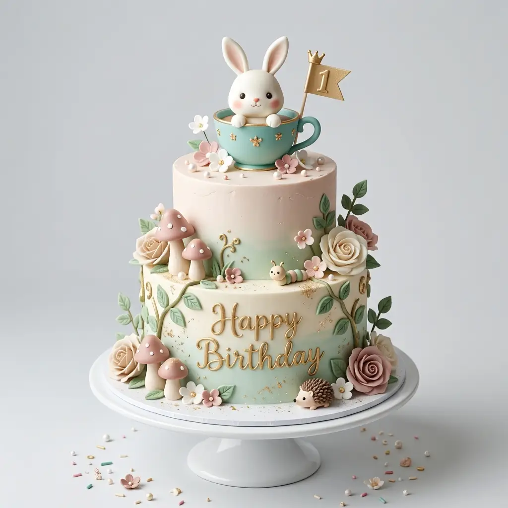 Bunny Teacup Cake - Birthday Cake Ideas For 1 Year Old Girls