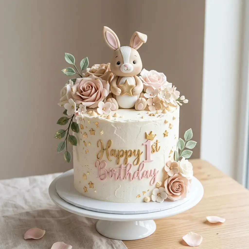 Bunny with a Star Cake - Birthday Cake Ideas For 1 Year Old Girls