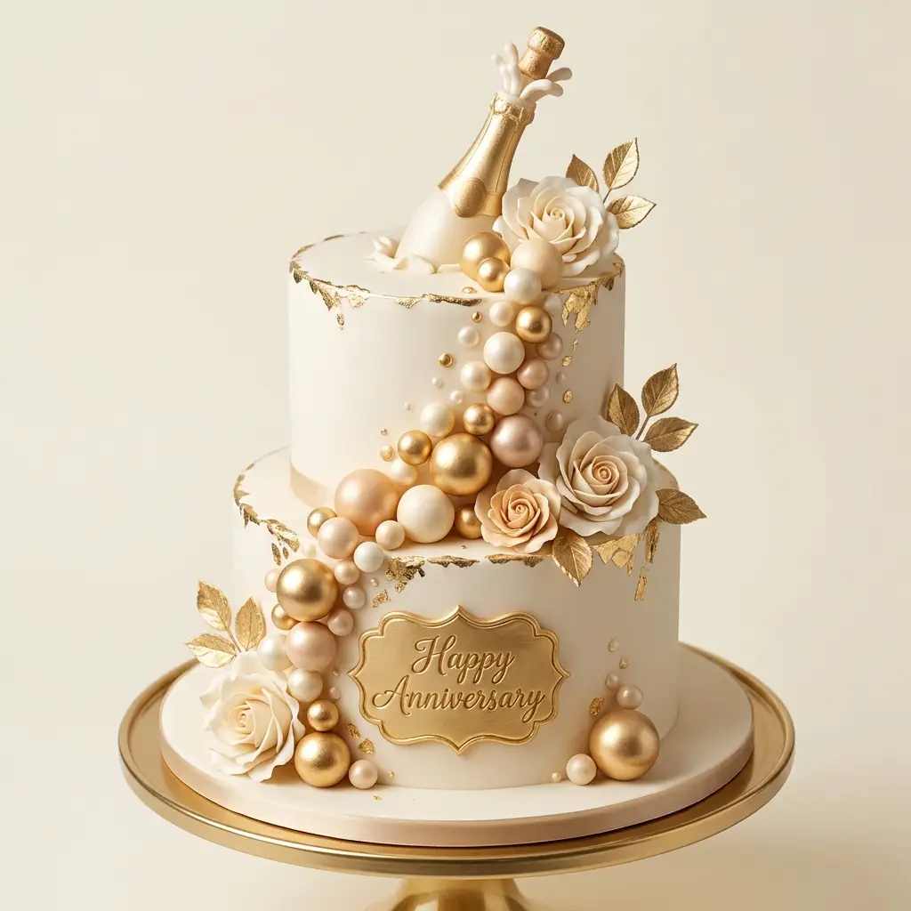 Champagne Pop Sphere Cake - Wedding Anniversary Cake Ideas
