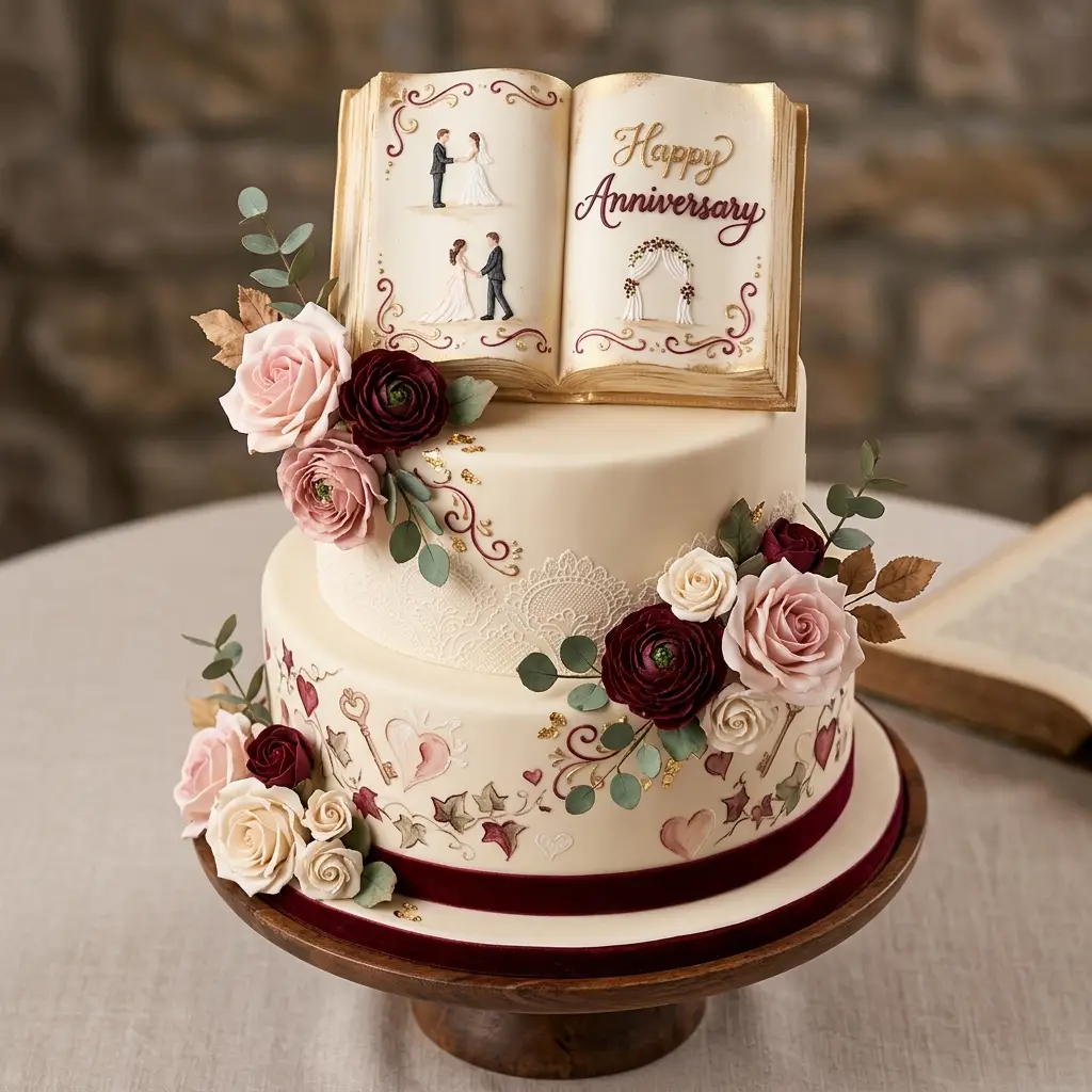 Fairytale Book Topper Cake - Wedding Anniversary Cake Ideas