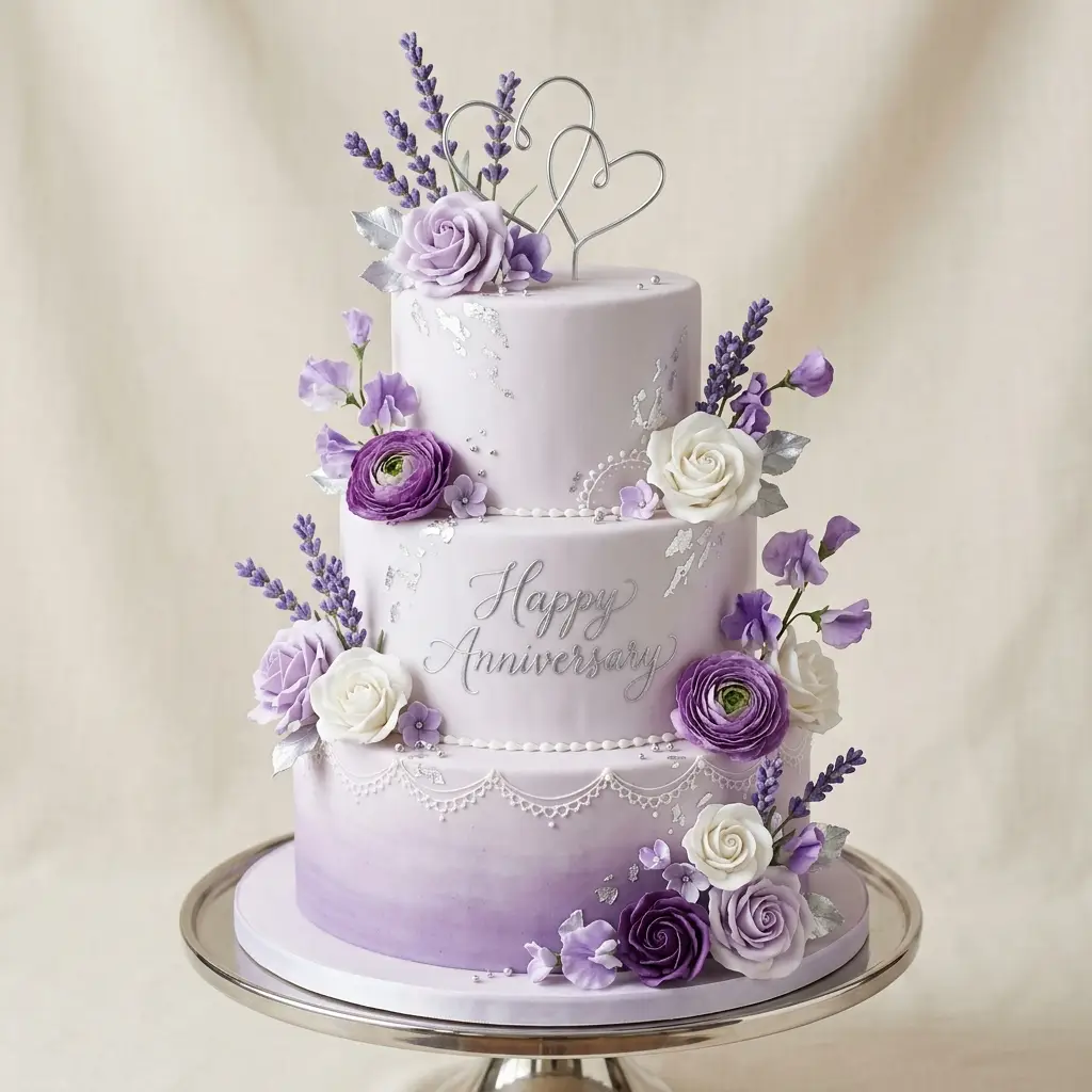 Purple Ombre Lavender Cake - Wedding Anniversary Cake Ideas
