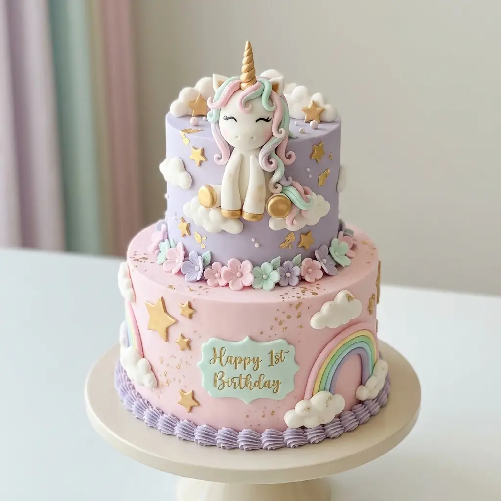 Sitting Unicorn Cloud Cake - Birthday Cake Ideas For 1 Year Old Girls