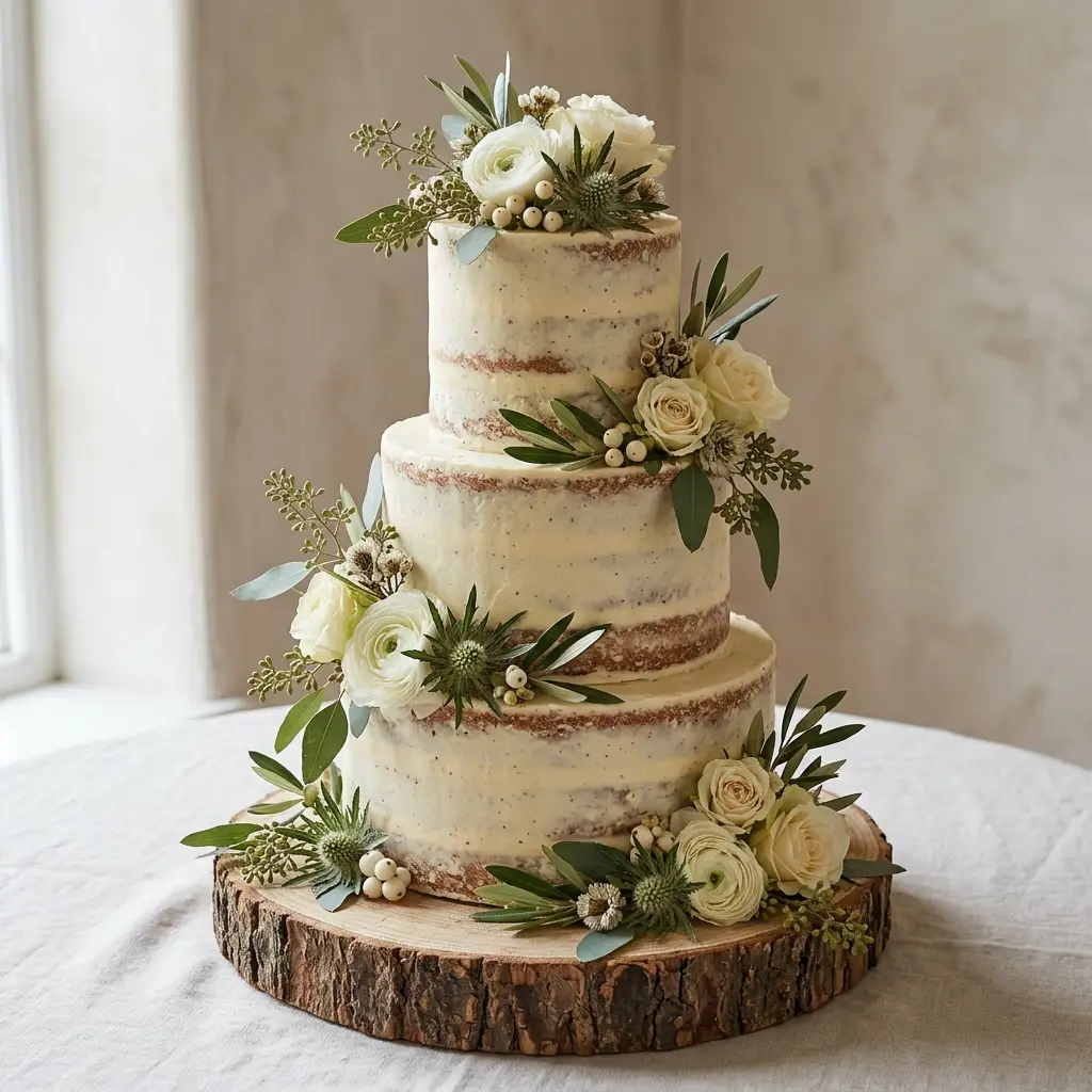 Thistle and Berry Semi-Naked - Wedding Cake Ideas