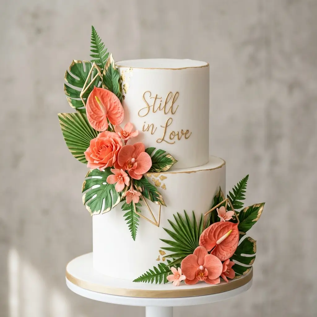 Tropical Anthurium Cake - Wedding Anniversary Cake Ideas