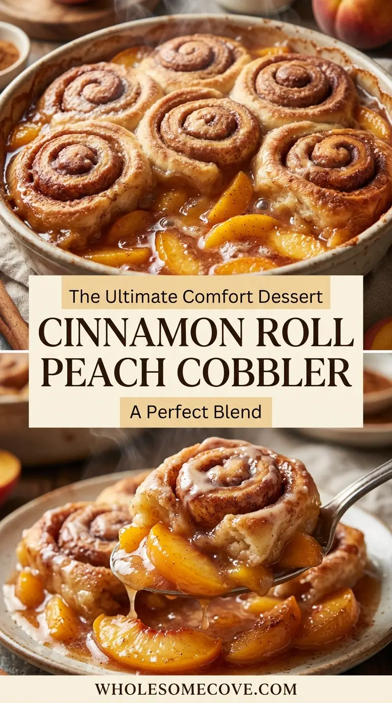 Cinnamon Roll Peach Cobbler Recipe
