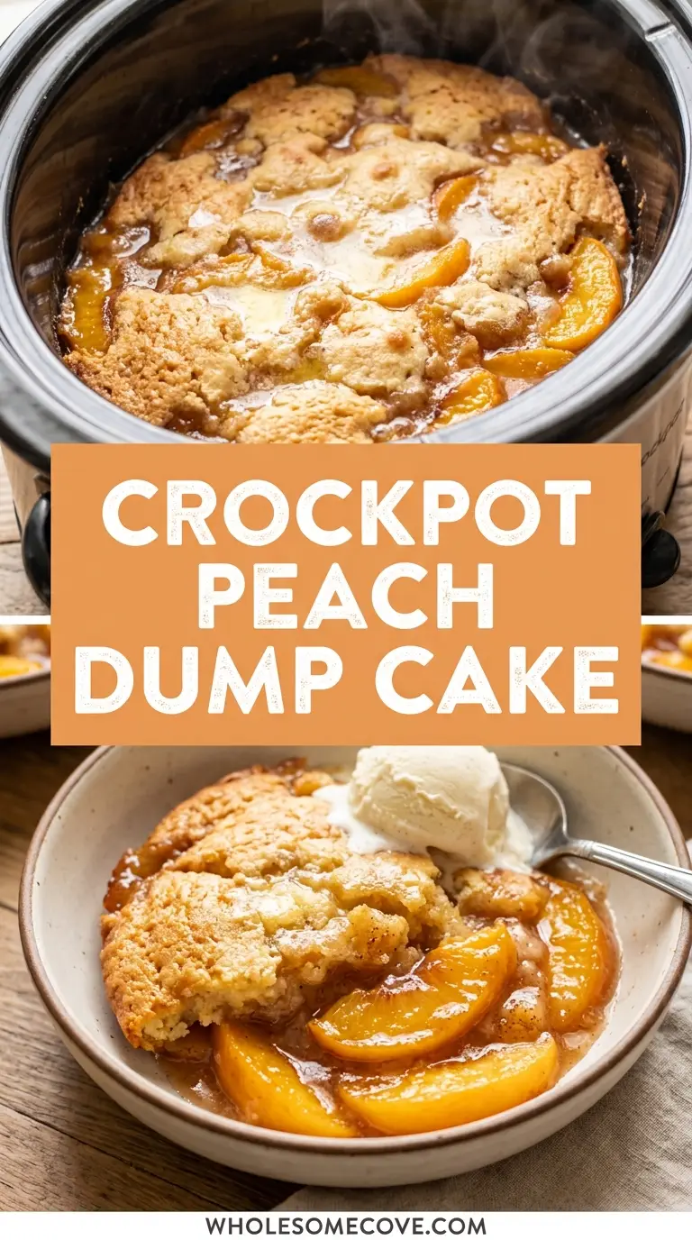 Crockpot Peach Dump Cake Recipe