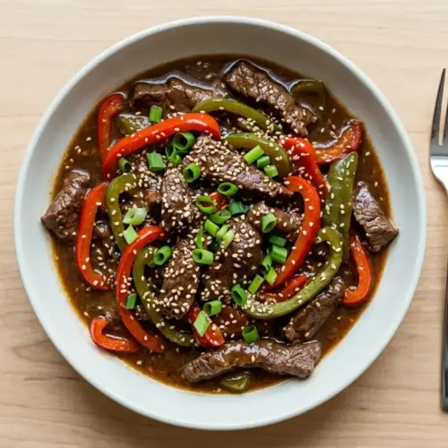 Slow Cooker Pepper Steak Recipe