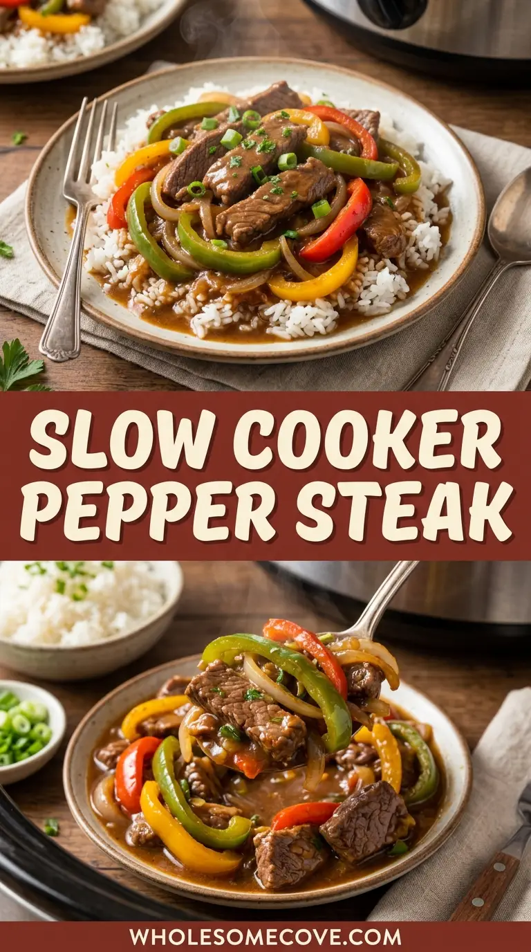 Slow Cooker Pepper Steak Recipe
