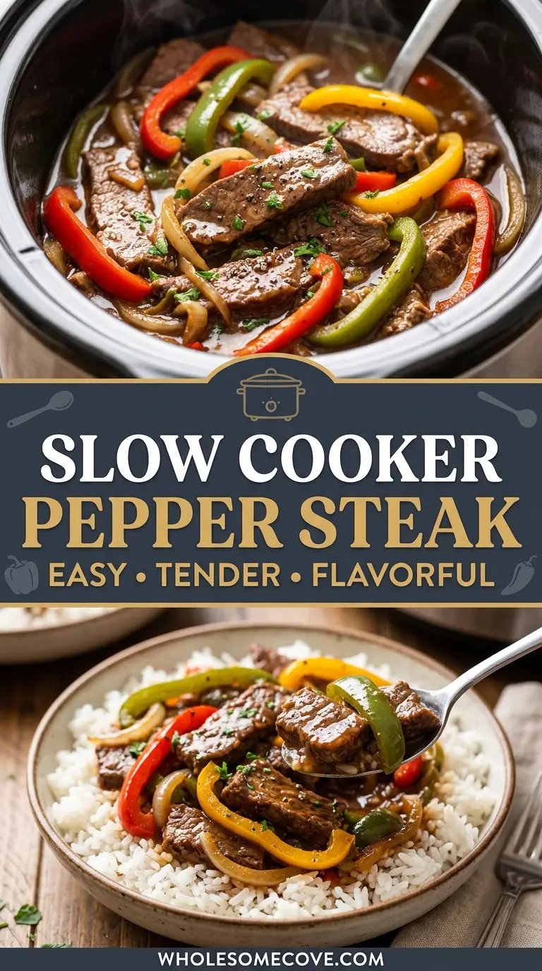 Slow Cooker Pepper Steak Recipe