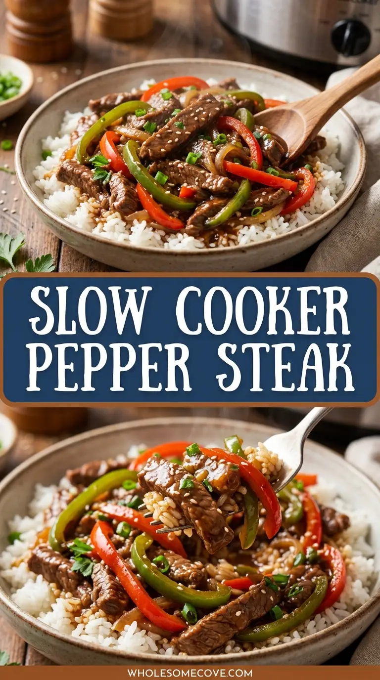 Slow Cooker Pepper Steak Recipe